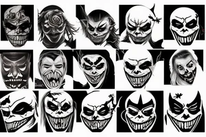 Death wearing a Joker Mask tattoo idea