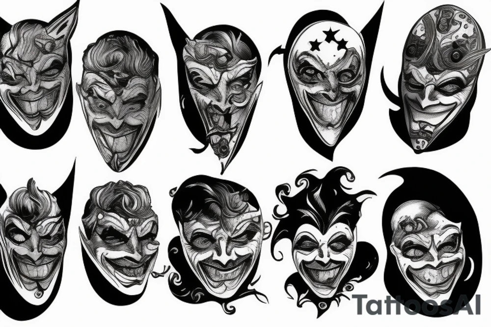 Joker Mask in Space tattoo idea