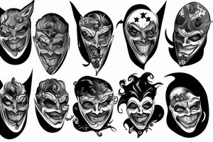 Joker Mask in Space tattoo idea