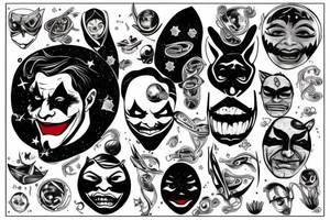 Joker Mask in Space tattoo idea