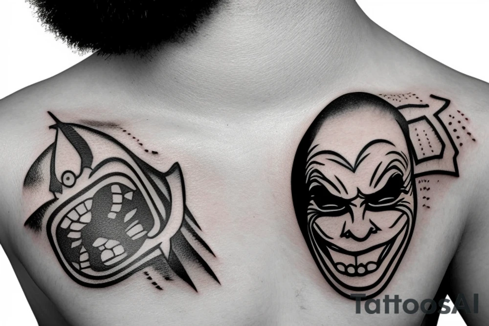 Joker Mask in Space tattoo idea