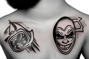 Joker Mask in Space tattoo idea