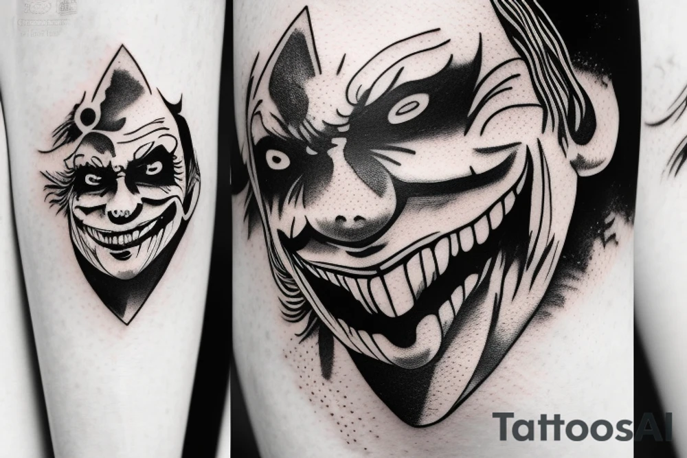 Joker Mask in Space tattoo idea