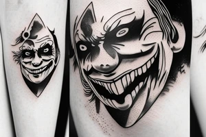 Joker Mask in Space tattoo idea