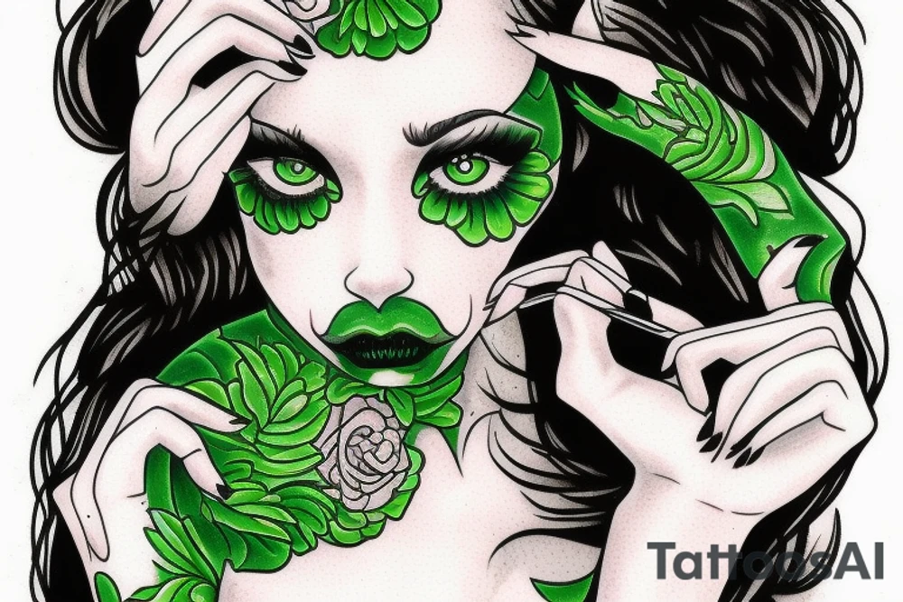 Green Eyed Lady tattoo idea