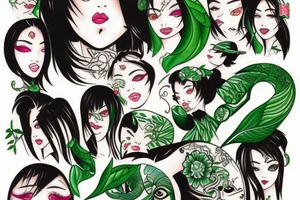Green Eyed Lady tattoo idea