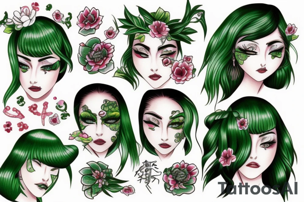 Green Eyed Lady tattoo idea