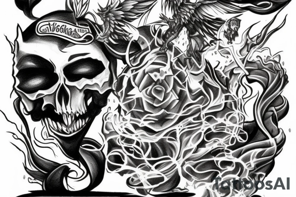 Battle of good and evil tattoo idea
