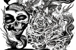 Battle of good and evil tattoo idea