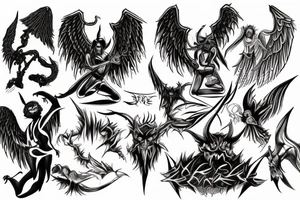Battle of good and evil between an angel and a demon tattoo idea
