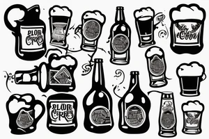 A spotted cow holding a beer mug tattoo idea