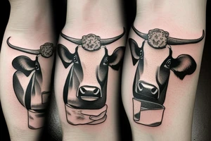 A cow holding a beer mug tattoo idea