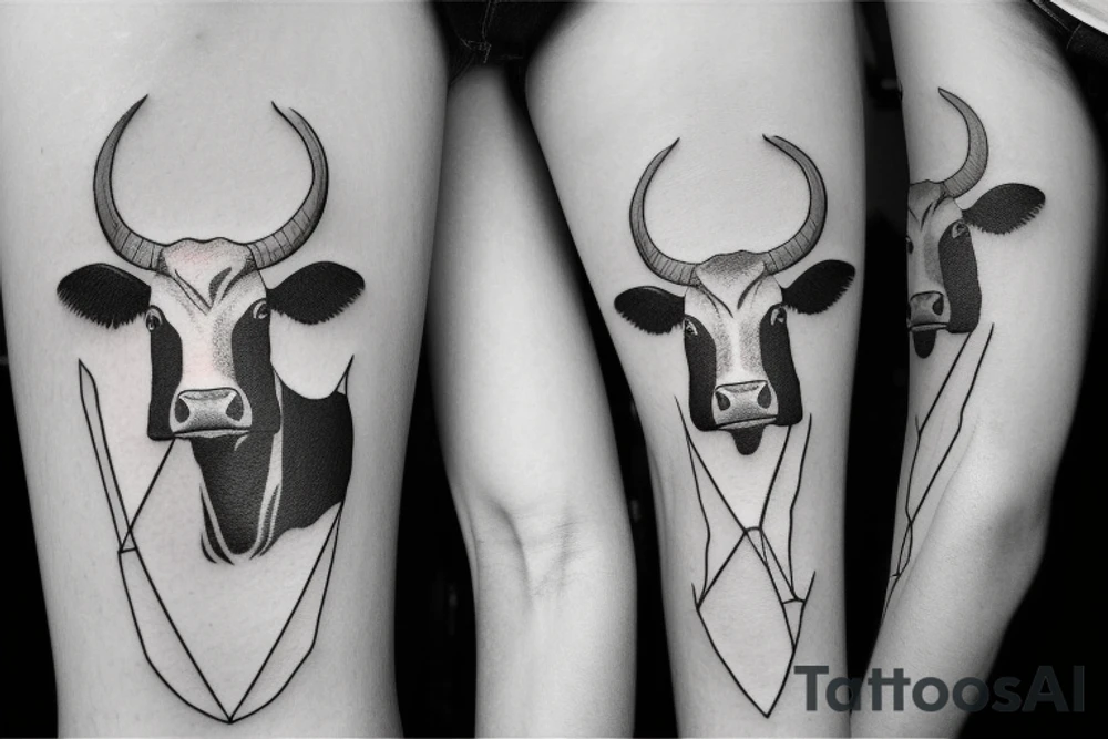 A cow holding a beer mug tattoo idea