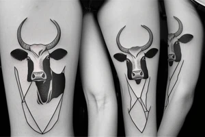 A cow holding a beer mug tattoo idea