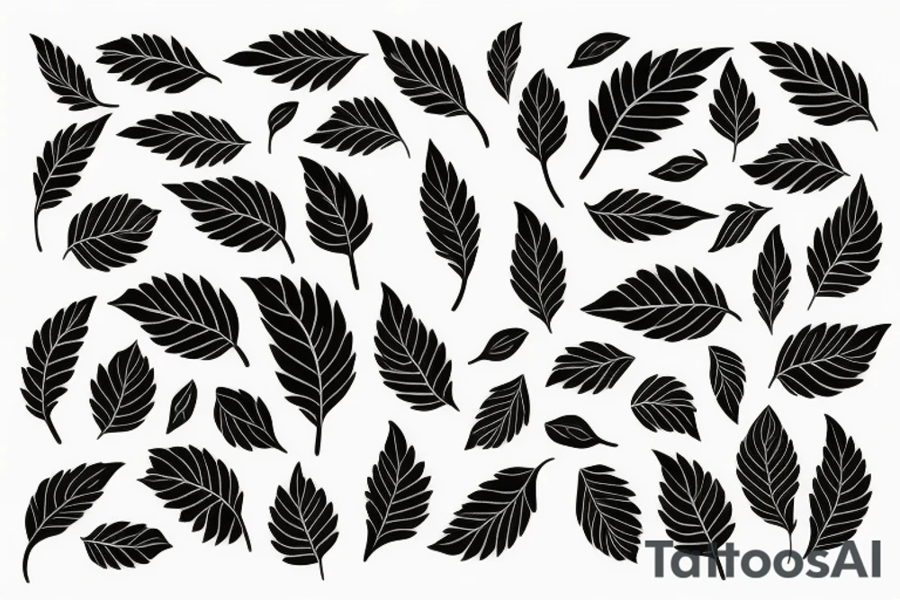 woman traditional leaves for hair green nature tattoo idea