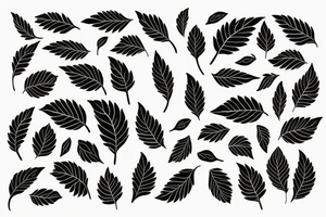 woman traditional leaves for hair green nature tattoo idea
