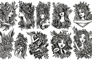 nature goddess freya green tattoo idea