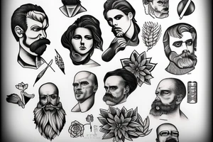 Nietzsche
Philosopher
 modern version tattoo idea