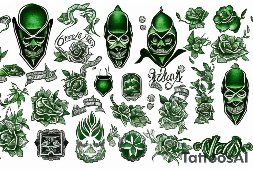 gaia traditional green tattoo idea
