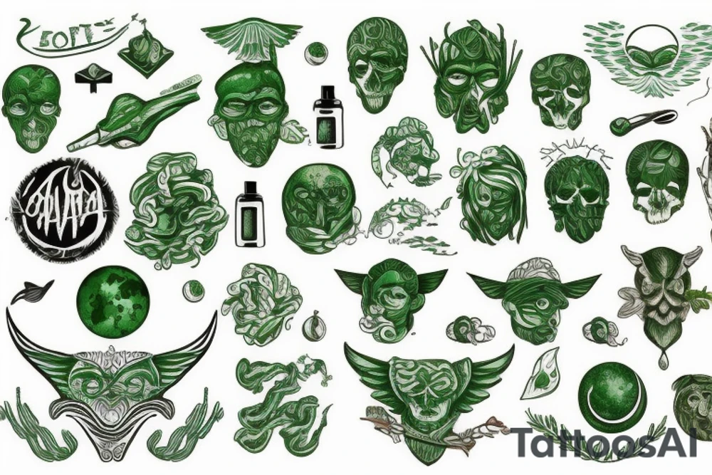 gaia traditional green tattoo idea