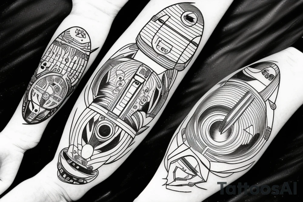 trippy ufo tattoo idea