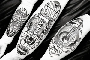 trippy ufo tattoo idea