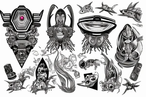 trippy ufo tattoo idea