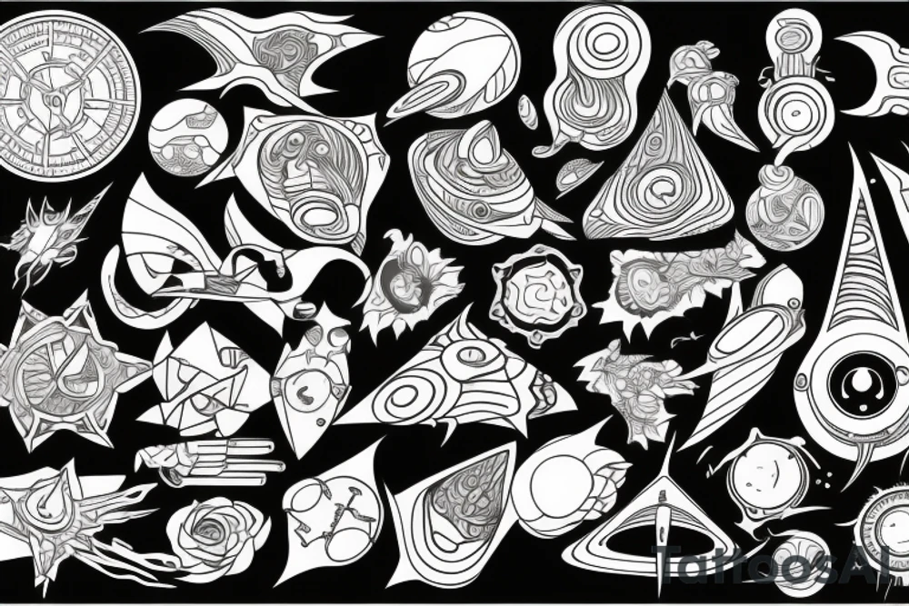 trippy spaceship tattoo idea