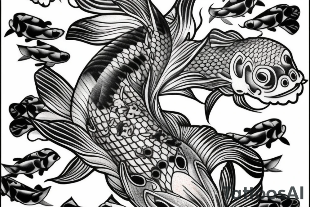 detailed koi fish tattoo idea