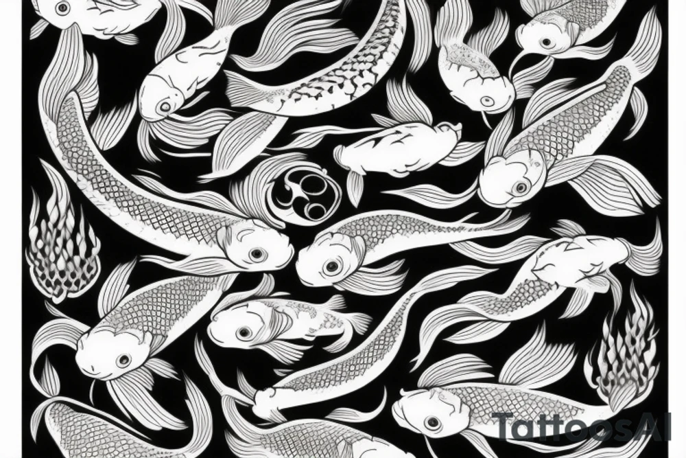 detailed koi fish tattoo idea