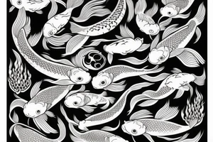 detailed koi fish tattoo idea