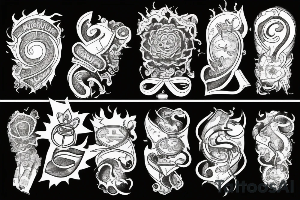 line art EMS tattoo that says "station 5" tattoo idea