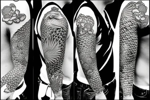 one detailed koi fish tattoo idea