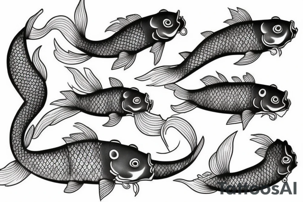 one detailed koi fish tattoo idea