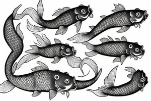 one detailed koi fish tattoo idea