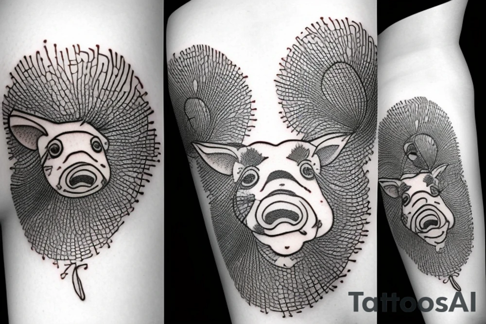 Linart singleneedle pig 222 mimosa ancor tattoo idea