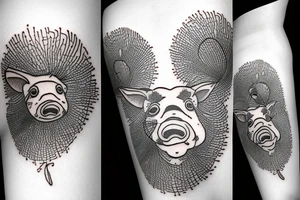 Linart singleneedle pig 222 mimosa ancor tattoo idea