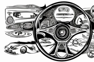 pov racing steering wheel looks like a plate tattoo idea