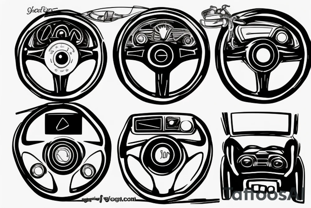 pov racing steering wheel looks like a plate tattoo idea