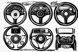 pov racing steering wheel looks like a plate tattoo idea