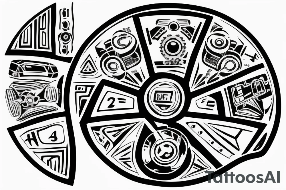 pov racing steering wheel looks like a plate tattoo idea