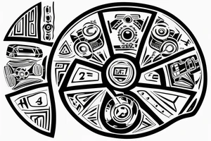 pov racing steering wheel looks like a plate tattoo idea