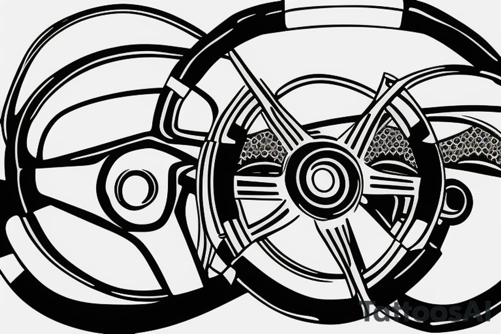 pov racing steering wheel looks like a plate tattoo idea