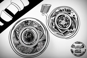 pov racing steering wheel looks like a plate tattoo idea