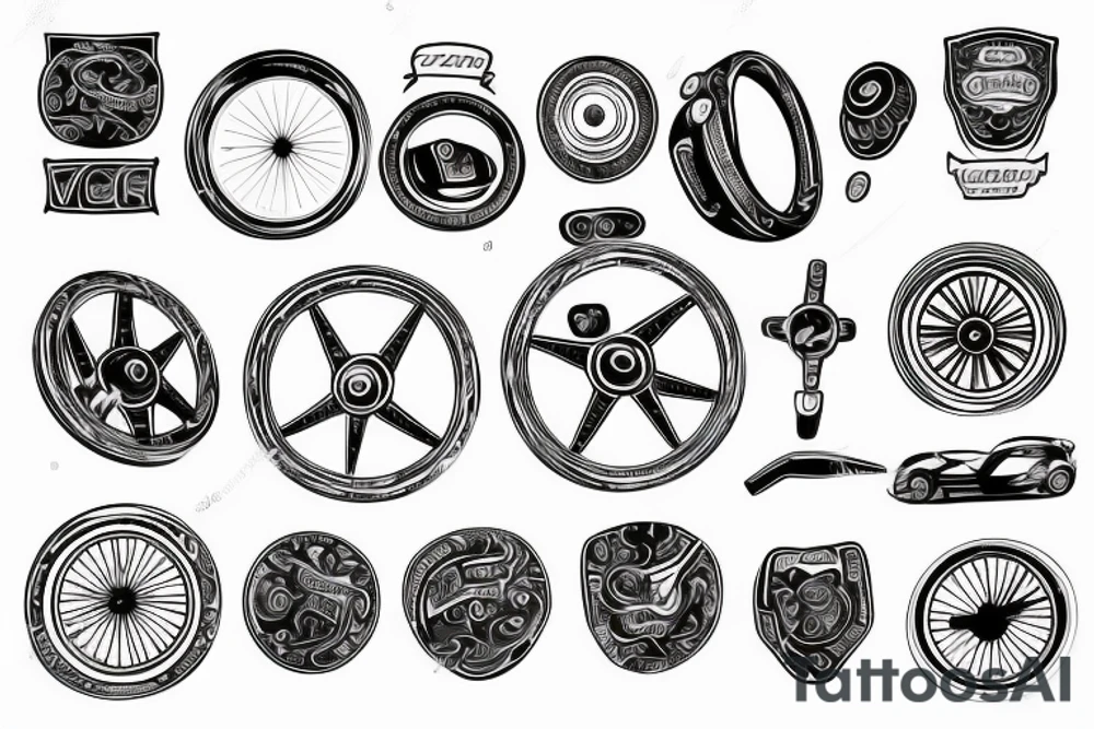 pov racing steering wheel looks like a plate tattoo idea