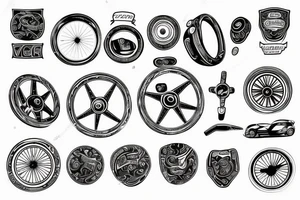 pov racing steering wheel looks like a plate tattoo idea