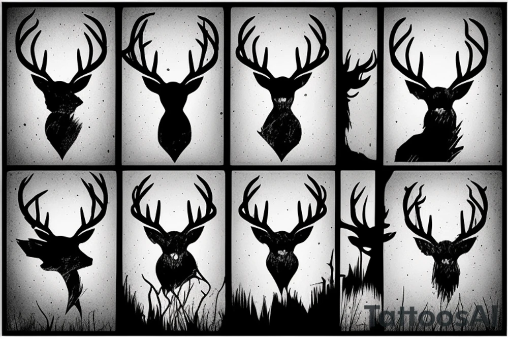 horror themed deer walking in the shadows tattoo idea horror themed deer walking in the shadows tattoo idea