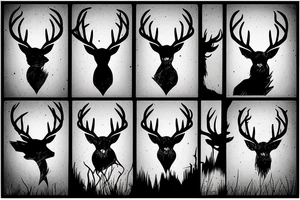 horror themed deer walking in the shadows tattoo idea