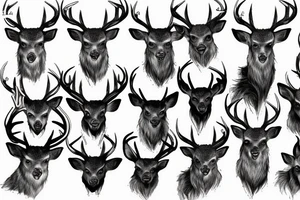 horror themed deer tattoo idea