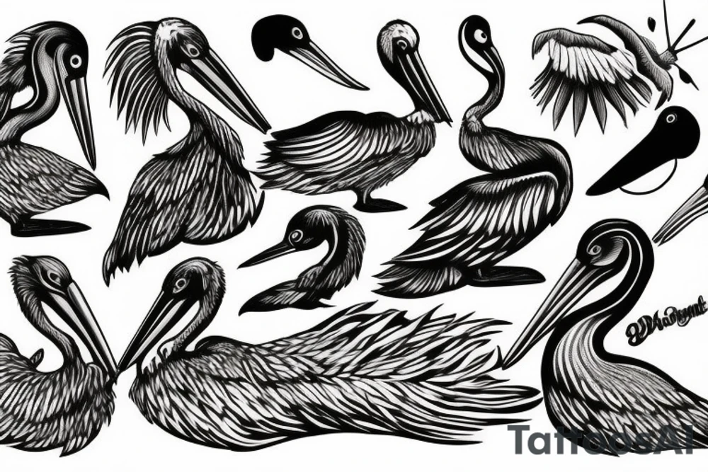 Pelican tattoo idea